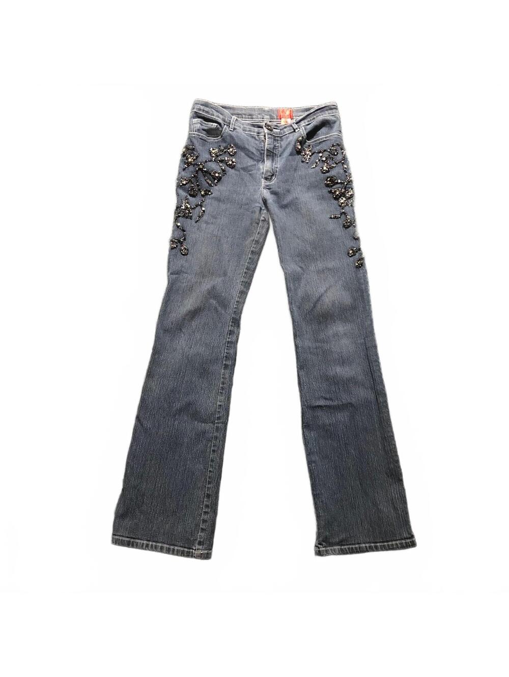 Very Vera Embellished Blue Denim Jeans Size 6